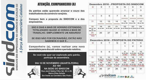 Atenção trabalhadores(a) do comércio