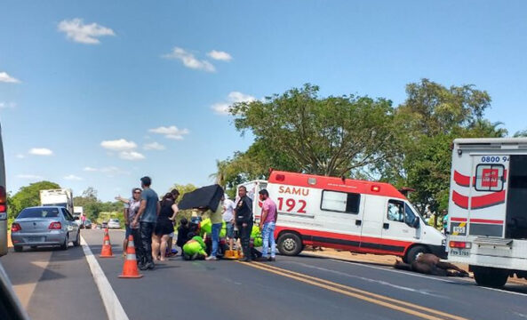 PRF registra acidente grave envolvendo duas motocicletas.