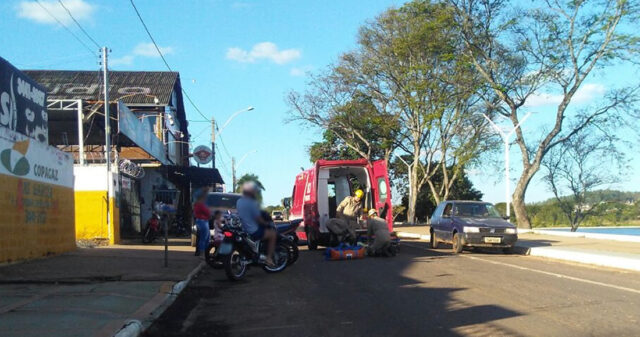 QUEDA DE MOTO NO BAIRRO SANTA CRUZ