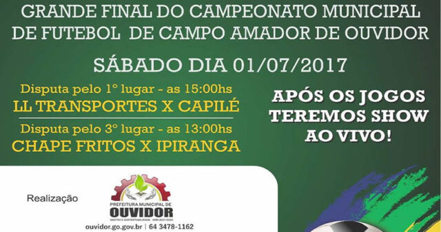 GRANDE FINAL DO CAMPEONATO MUNICIPAL DE FUTEBOL DE CAMPO AMADOR DE OUVIDOR