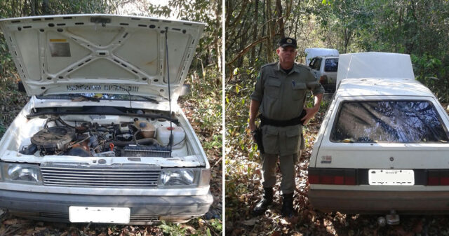 Patrulha Rural de Catalão localiza na zona rural dois veículos furtados