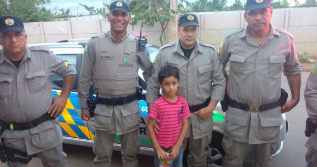 PM de Catalão realiza o sonho do pequeno Kauã, no dia em que completa 6 anos de idade