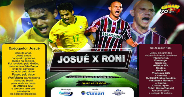 Ex-jogadores da seleção brasileira estarão nas festividades de 70 anos de emancipação política da cidade de Cumari