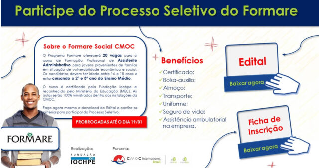 Programa apoiado pela CMOC prorroga inscrições para jovens em Catalão