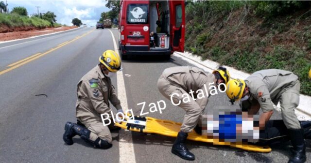 Queda de moto na GO-210 saída para cidade de Goiandira