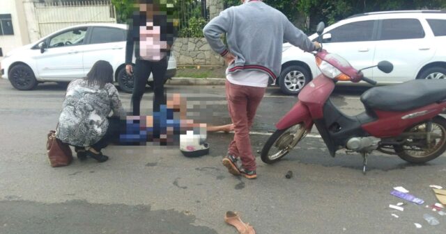 Flagrante de acidente de trânsito na Rua Moisés Santana