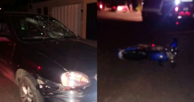 Motociclista fica ferido em acidente de trânsito no Jardim Paraíso
