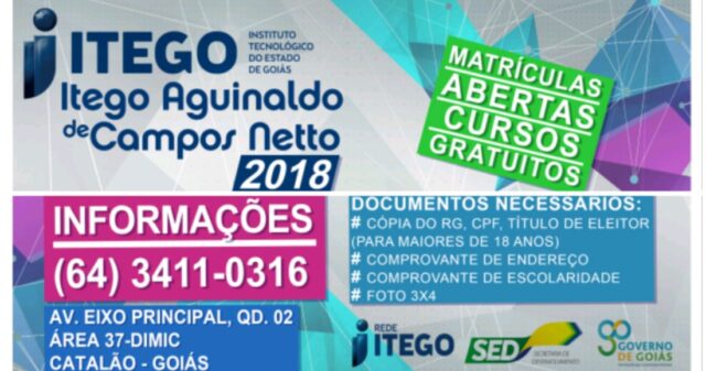 Itego Aguinaldo de Campos oferta vários cursos gratuitos