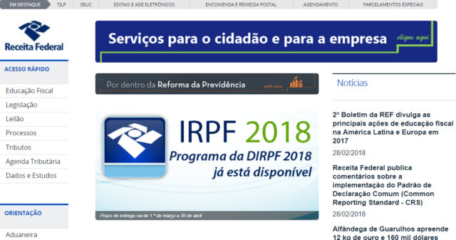 Receita começa a receber hoje a Declaração do Imposto de Renda da Pessoa Física