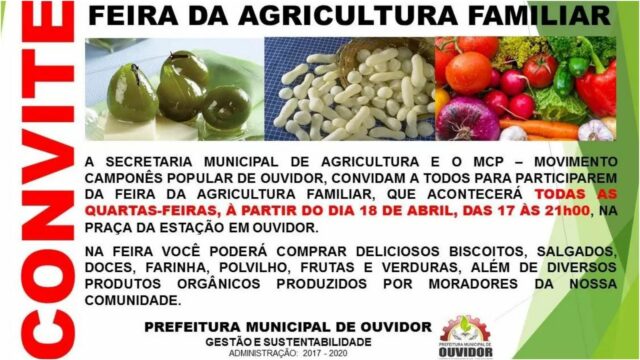 Feira da agricultura familiar na cidade de Ouvidor