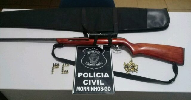 A Polícia civil de Morrinhos efetua cumprimento de mandado de prisão preventiva contra estrupador e apreende arma de fogo durante a ação