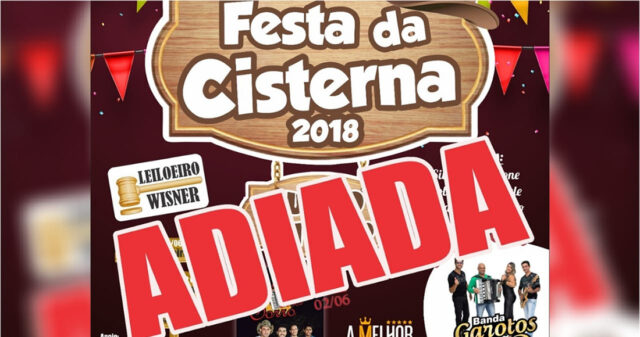 COMUNICADO: Festeiros da Comunidade Cisterna adiam festa devido a falta de combustíveis em Catalão