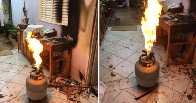 Vazamento em botijão de gás provoca incêndio em residência no Setor Universitário