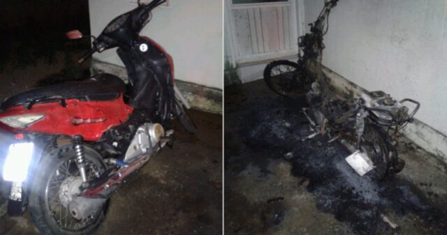 Bombeiros de Ipameri combate incêndio em duas motocicletas