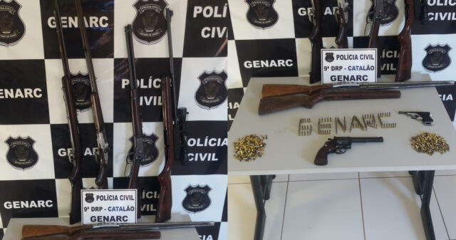 GENARC/9ª DRP efetua A segunda maior apreensão de armas de fogo e munições do ano de 2018, em Catalão