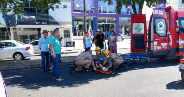 Flagrantes de três acidentes de trânsito envolvendo motos nesta quarta-feira, em Catalão