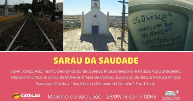 Convite: SARAU DA SAUDADE nesta sexta-feira, no Morrinho de São João