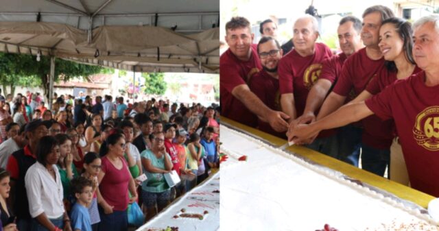 Ouvidor comemora 65 anos de Emancipação Política, com corte do bolo de 65 metros
