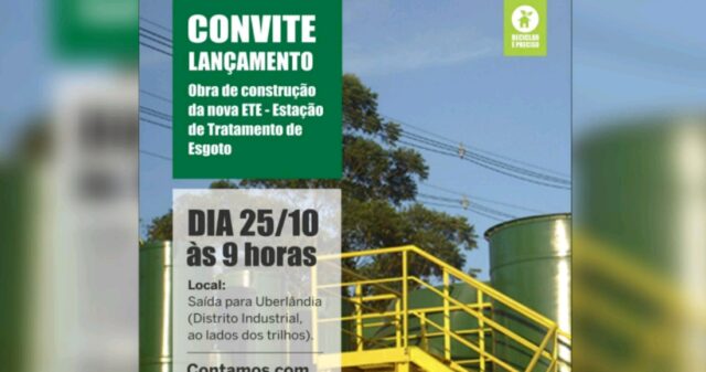 Prefeitura fará lançamento da tão sonhada Obra de ampliação da Estação de Tratamento de Esgoto