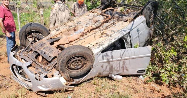 Capotamento na GO-330 entre Catalão e Ouvidor deixa Mãe ferida e Bebê de 1 mês e 10 dias sai ilesa