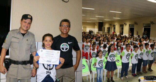 Alunos de Ouvidor recebem o Certificado, "Projeto Pequeno Aprendiz no Trânsito" (PAT)