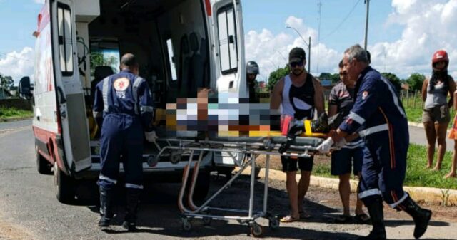 Motociclista fica ferido durante queda de moto na GO 330, perímetro urbano de Catalão