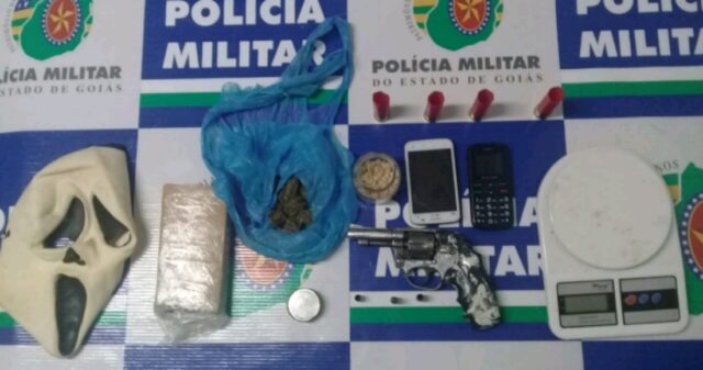 Homem é preso por disparo de arma de fogo em via pública, porte ilegal de arma de fogo e tráfico de drogas