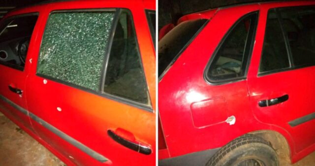 Carro é alvo de tiro durante passeio de família em Pires do Rio