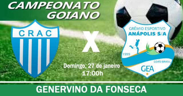 Para seguir com 100% de aproveitamento, Crac recebe o Grêmio Anápolis