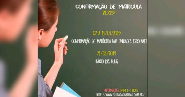 Confirmação de matrícula na rede municipal de ensino vai até sexta-feira