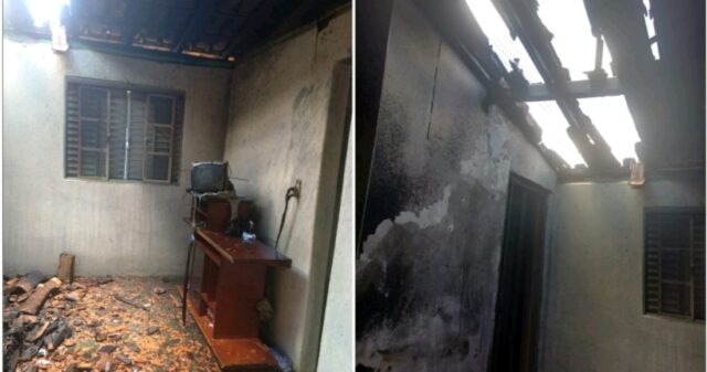 Corpo de Bombeiros atende ocorrência de incêndio em residência no Distrito de Pires Belo