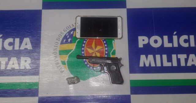Polícia Militar realiza a apreensão de um jovem menor de idade por ato inflacional análogo à posse ilegal de arma de fogo e de posse de drogas