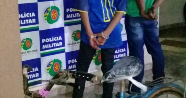 Casal é preso em flagrante após agredir e roubar um idoso, em Pires do Rio