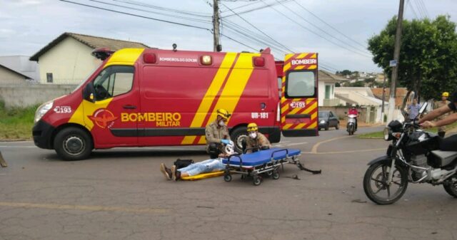Colisão entre carro e moto deixa um motociclista ferido em Catalão