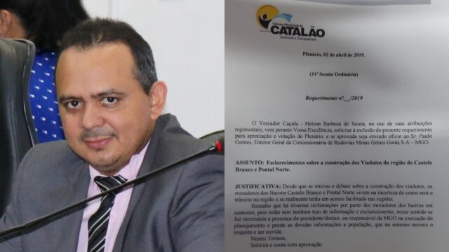 Vereador Caçula solicita Audiência Pública à empresa MGO Rodovias sobre viadutos na BR-050