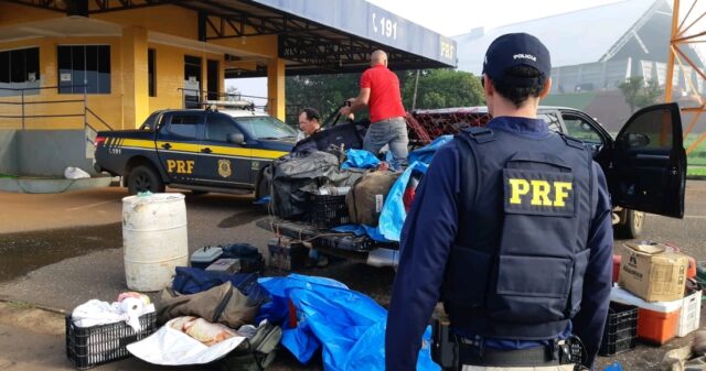 PRF detém três homens por crime ambiental e porte ilegal de munições