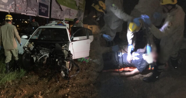 Suspeitos de roubo se envolvem em acidente durante acompanhamento policial em Catalão