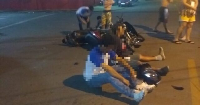 Colisão entre duas motocicletas deixa um homem ferido no Bairro Nosso Senhora de Fátima em Catalão