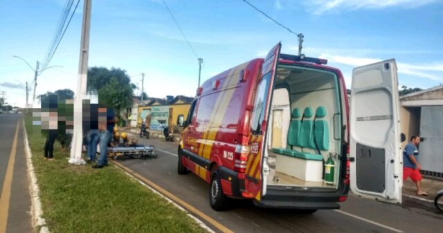 Ao desviar de cachorro, motociclista se desequilibra e sofre queda no Bairro São Francisco