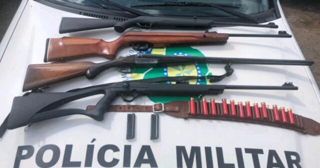 CPR apreende quatro armas de fogo durante abordagem na GO-210 em Catalão