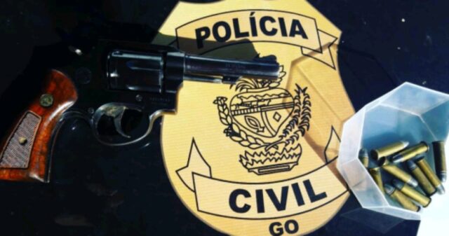 Polícia Civil apreende arma de fogo e munições ilegais, em Urutaí