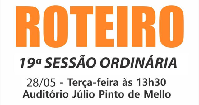 Hoje tem sessão na Câmara de Vereadores de Catalão! Confira o roteiro do dia: