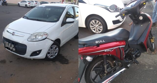 Jovem fica ferida em colisão entre carro e moto no Bairro São João em Catalão