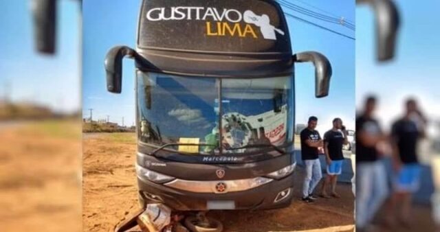 Ônibus do cantor Gustavo Lima, envolve em acidente na BR-060