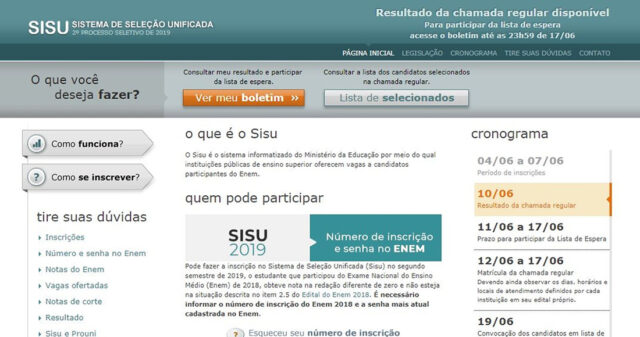Termina prazo de matrícula e de adesão à lista de espera do Sisu