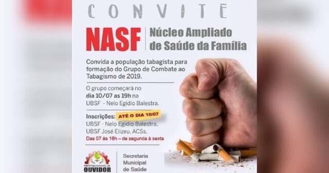 "Ouvidor mais saúde" Grupo de Combate ao Tabagismo