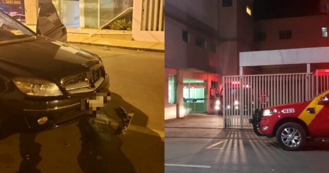 Colisão entre carro e moto deixa duas pessoas feridas nesta madrugada em Catalão