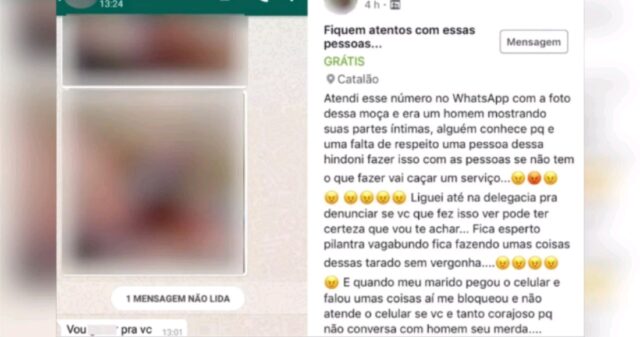 Polícia Civil investiga caso de homem que envia fotos pornográficas para mulheres, em Catalão