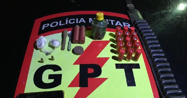Polícia Militar de Pires do Rio prende suspeitos por tráfico de drogas e posse de munição