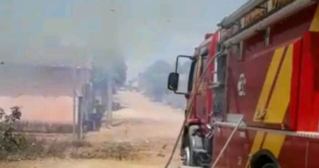 Bombeiros combatem incêndio em pastagem em Davinópolis